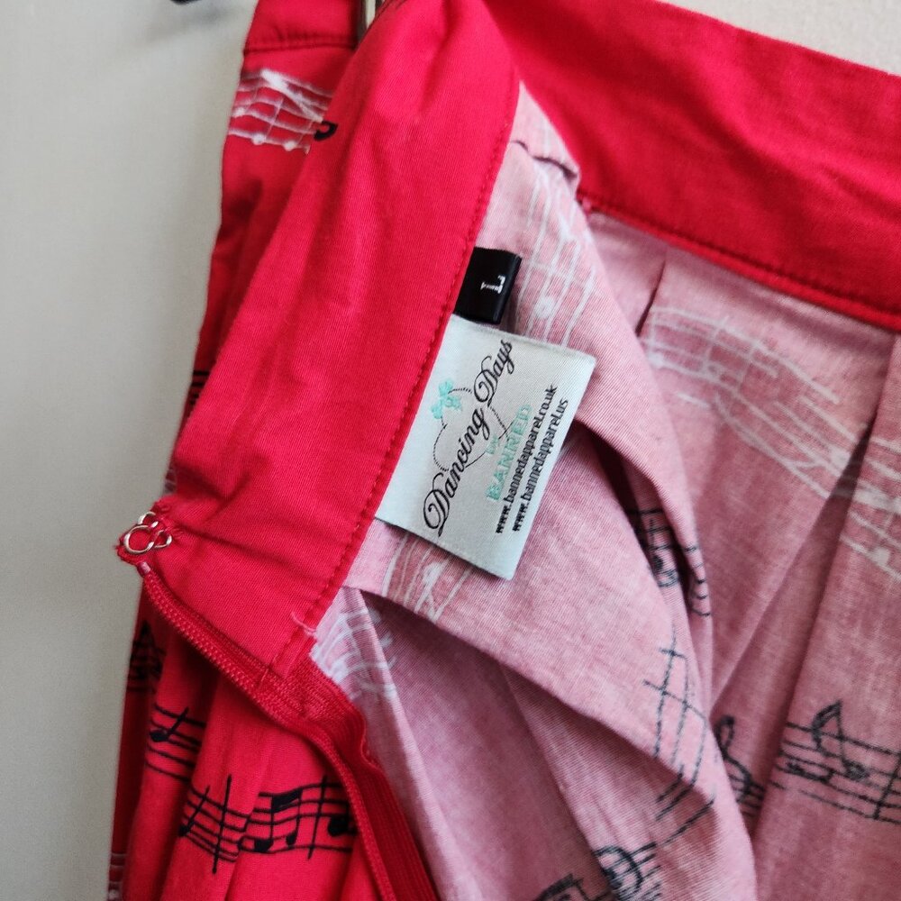 Banned Dancing Days Retro Skirt, Red, Large - Picture 4 of 4